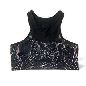 Nike Women's Feather Medium Black/Pink/Cream Sports Bra!